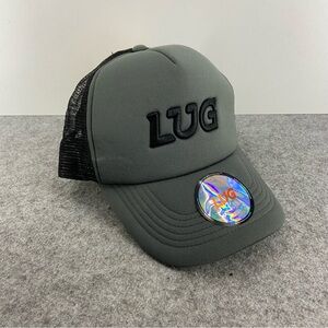 LUG TRUCKER Hat in Grey Black Mesh Baseball Cap Adult Size NEW